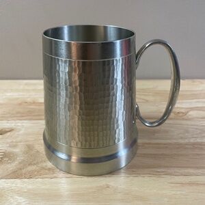 Selangor Pewter Beer Tankard Hammered Clear Base 4.5" Mug Vintage